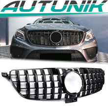 Kühlergrill Panamericana Grill Schwarz mit Kamera für Mercedes Benz GLE W166 SUV 2015-2019