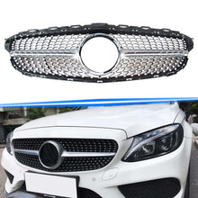 Silber Kühlergrill Grill Diamantgrill für Mercedes C43 AMG C-Klasse W205 A205 S205 C205 2014-2018 pz127