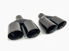 NEU Schwarz Y Style Auspuffblenden Duplex Blenden Endrohre Passend für AUDI BMW Mercedes Universal 62-65mm et284