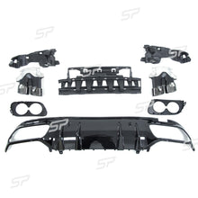 Heckdiffusor Diffusor Auspuff Endrohr Schwarz für Mercedes W205 S205 AMG Line 14-21 di26