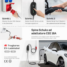 Typ 2 Ladekabel CEE 11kw 6-16A 7M Mobile Wallbox für Elektroautos Hybrid E-Auto