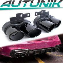 Auspuffblenden Endrohr Blenden Schwarz Glanz Edelstahl für AUDI A6 C8 A7 C8 S Line 18+