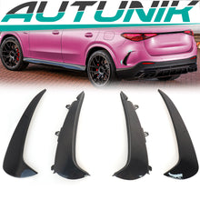 Heck Stoßstange Areo Flaps Flossen Schwarz Glanz für Mercedes GLC X254 AMG-Line ab 2022 pz120