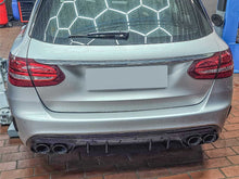 Heckdiffusor Diffusor Auspuff Endrohr Schwarz für Mercedes W205 S205 AMG Line 14-21 di26