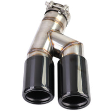 Auspuff Endrohr Doppelrohr Schwarz Glanz Passend für BMW 3er F30 F31 316 318 320