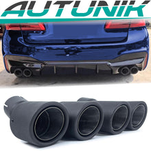 Matt Carbon Fiber Auspuffblenden Auspuff Endrohr Satz Passend für BMW 5er G30 G31 G38 M Sport Paket ab17 et237