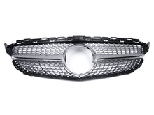Silber Kühlergrill Grill Diamantgrill für Mercedes C43 AMG C-Klasse W205 A205 S205 C205 2014-2018 pz127
