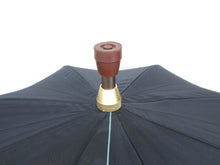 Höhenverstellbar Regenschirm Leicht Stockschirm Schwarz mit Gehstock Gehhilfe