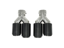 Glanz Carbon Duplex Sportauspuff Auspuffblenden Endrohre Passend für AUDI BMW Benz Universal 62-66mm et256