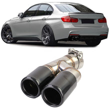 Auspuff Endrohr Doppelrohr Schwarz Glanz Passend für BMW 3er F30 F31 316 318 320