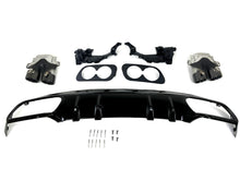 NEU Heckdiffusor Auspuff Blenden Schwarz Glanz für Mercedes C Kl. W205 S205 Seriens. di212