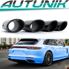 Schwarz Auspuffblenden Blenden Endrohr für Porsche Panamera 4S 17-23 et165