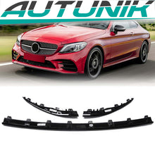 Front Stoßstange Spoilerlippe Frontspoiler Schwarz für Mercedes C Klasse W205 AMG Line Facelift 2018+