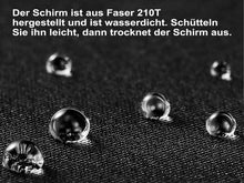 Höhenverstellbar Regenschirm Leicht Stockschirm Schwarz mit Gehstock Gehhilfe