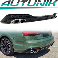 Schwarz Heckdiffusor Chrom Auspuffblenden für Audi A5 F5 S Line 2020+ di234