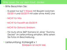 Diamantgrill Kühlergrill Front Grill Schwarz & Silber für Mercedes V-Klasse W447 2014-2019 Vor MOPF
