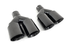 NEU Schwarz Y Style Auspuffblenden Duplex Blenden Endrohre Passend für AUDI BMW Mercedes Universal 62-65mm et284