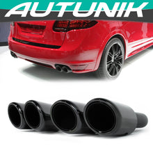 Auspuffblenden Endrohre Auspuff Schwarz für Porsche Cayenne 92A V6 2010-2014 vor Facelift
