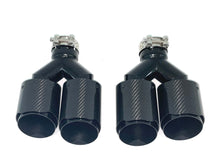 NEU Glanz Carbon Fiber Auspuffblende Endrohre Sportauspuff Passend für BMW M Stoßstange Universal 62-65mm et280