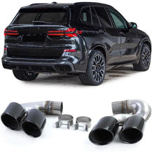 Auspuffblenden Doppelrohr Endrohre Schwarz Passend für BMW X5 G05 X6 G06 X7 G07 2018+