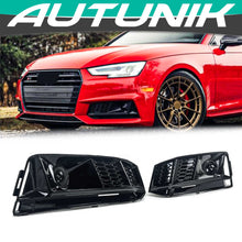 Schwarz Nebelscheinwerfer Blenden Gitter für Audi A4 B9 S-Line ohne ACC 15-19