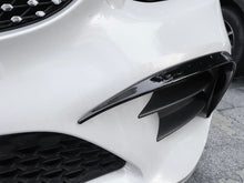 Aero-Kits Flaps Flossen Vorne Flaps Schwarz Glanz für Mercedes Benz C Klasse W205 C205 S205 AMG-Line 2019-2023