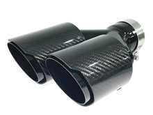 NEU Glanz Carbon Fiber Auspuffblende Endrohre Sportauspuff Passend für BMW M Stoßstange Universal 62-65mm et280