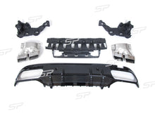 Diffusor Heckdiffusor + Chrom Auspuffblenden für Mercedes Benz C Klasse W205 S205 C43 AMG Line di62