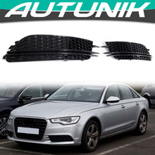 Lüftungsgitter Nebelscheinwerfer Blenden Gitter Schwarz für Audi A6 C7 2011-2014 VFL