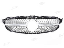 Silber Diamantgrill Kühlergrill Front Grill für Mercedes C-Klasse W205 S205 C205 C43 AMG Facelift 2019+ fg62