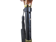 Höhenverstellbar Regenschirm Leicht Stockschirm Schwarz mit Gehstock Gehhilfe