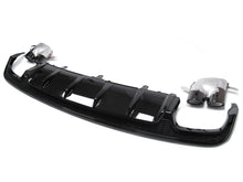 Schwarz Diffusor Auspuffblenden für AUDI A6 C7 4G Heckdiffusor mit S Line MOPF 15-18 di130