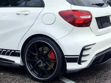 Heck Stoßstange Aero-Kits Flossen Flaps Flics Schwarz für Mercedes A Kl. W176 AMG Line A45 AMG 2013-2018 pz5