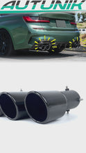 Schwarz Endrohre Auspuff Blenden für BMW G20 G21 G22 G42 M Sport 19+ et308