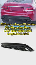 Schwarzer Diffusor + Auspuffblenden für Mercedes Benz E Klasse C207 Coupe E250 E350 AMG Line 2013-2017