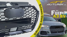 Schwarz Kühlergrill Frontgrill für AUDI A3 8V Wabengrill mit ACC S Line MOPF 2016+ fg170