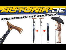 Höhenverstellbar Regenschirm Leicht Stockschirm Schwarz mit Gehstock Gehhilfe