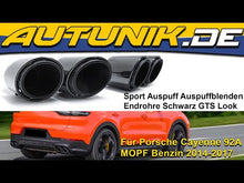 Autunik Schwarz Auspuffblenden Endrohre für Porsche Cayenne 92A MOPF Benzin 2014 2015 2016 2017 et151