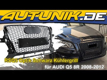 Kühlergrill Wabengrill Kühlergitter Schwarz für AUDI Q5 Grill 8R 08-12 VFL