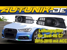 Lüftungsgitter Nebelscheinwerfer Blenden Gitter Schwarz für Audi A6 C7 2015-2018 MIT ACC
