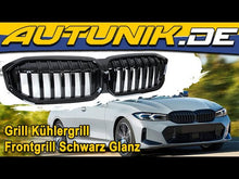 Grill Kühlergrill Frontgrill Schwarz Glanz Passend für BMW 3er G20 Limo G21 Touring LCI ab 2022