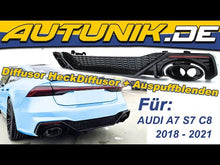 Diffusor Auspuff Endrohr für AUDI A7 Heckdiffusor S7 C8 Sportback S Line 18-21