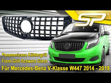 Panamericana Kühlergrill Front Grill Schwarz Glanz für Mercedes-Benz V-Klasse W447 2014 2015 2016 2017 2018 2019