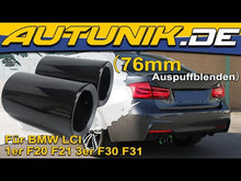 76mm Auspuffblenden Endrohreblenden Schwarz Passend für BMW LCI 1er F20 F21 3er F30 F31