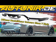 Heckdiffusor Diffusor + Auspuffblenden Schwarz Passend für BMW M3 F80 M4 F82 F83 14-21