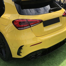 Heck Stoßstange Aero Flaps Flics Canards Carbon Look für Mercedes A Kl. W177 Hatchback AMG Line 2018+