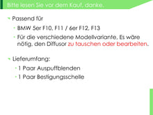 Auspuffblenden Endrohrblende Edelstahl Schwarz 8 Zylinder Optik Passend für BMW 5er F10 F11 520d 520i 6er F12 F13 640d 650i