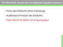 70mm Auspuffblenden Endrohre Endrohrblende Schwarz Passend für BMW 1er F20 125d 2er F22 3er F30 325d 330d