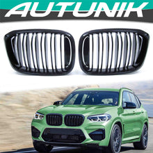 Kühlergrill Nieren Grille Grill Doppelsteg Schwarz Glanz Passend für BMW X3 G01 X4 G02 18-21 fg9