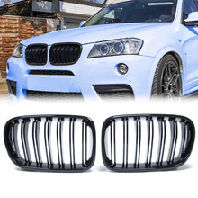 Kühlergrill Nieren Grille Grill Doppelsteg Glanz Schwarz Passend für BMW X3 F25 2010-2014 vor LCI fg122